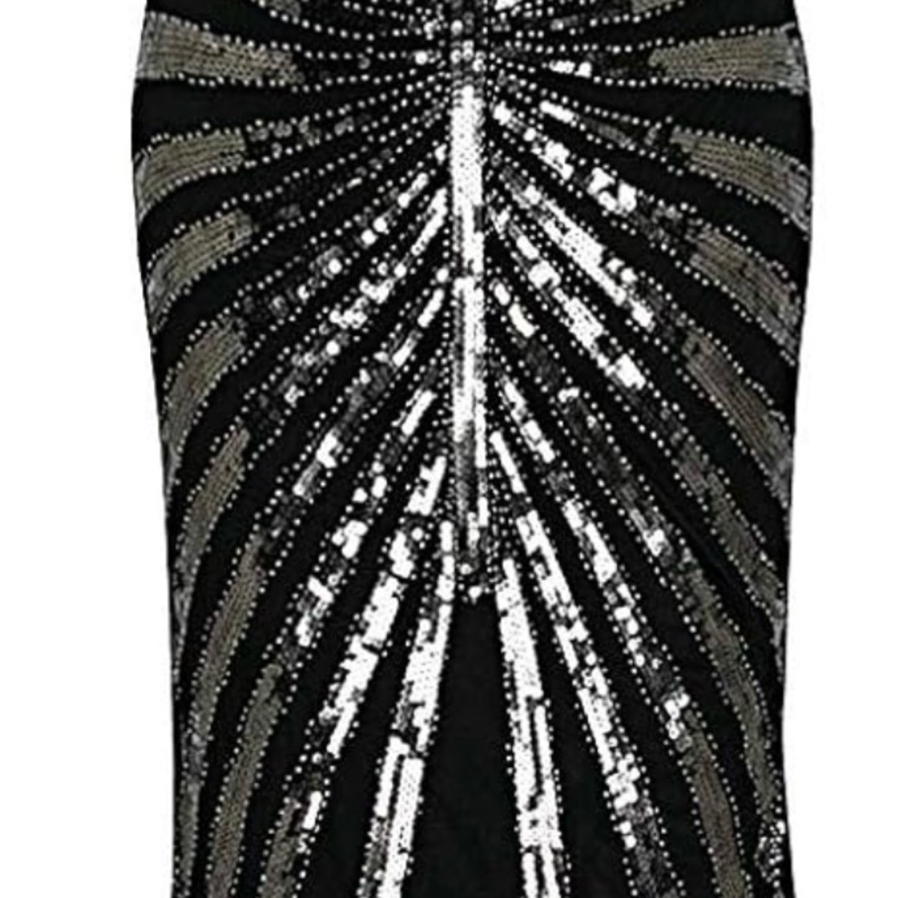 Sequined long black dress 1920’s style